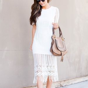 J.O.A. Crochet Midi Dress